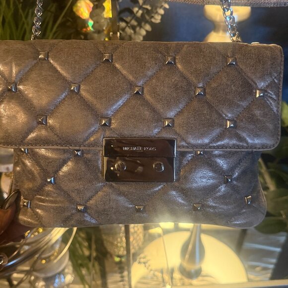 MICHAEL Michael Kors Brown & Silver Studded Handbag - Picture 6 of 6